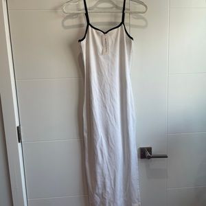 White Bodycon Dress with Sweetheart Neckline by @signedblake